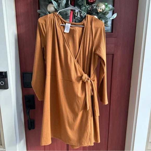 From Rachel | Dresses | From Rachel Chelsea Camel Knit Wrap Dress 3x |  Poshmark